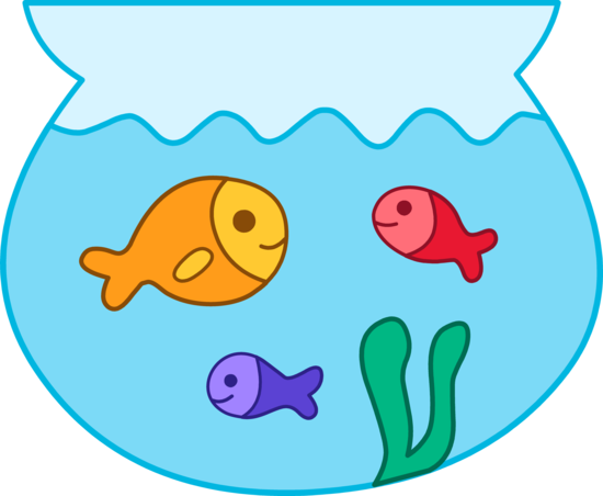 Fish bowl with water clipart