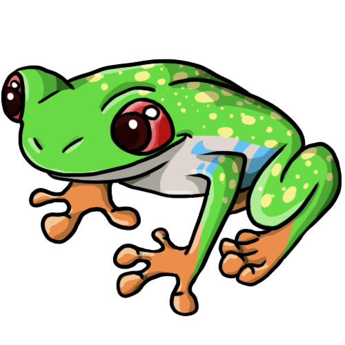 Frog and tadpole clipart