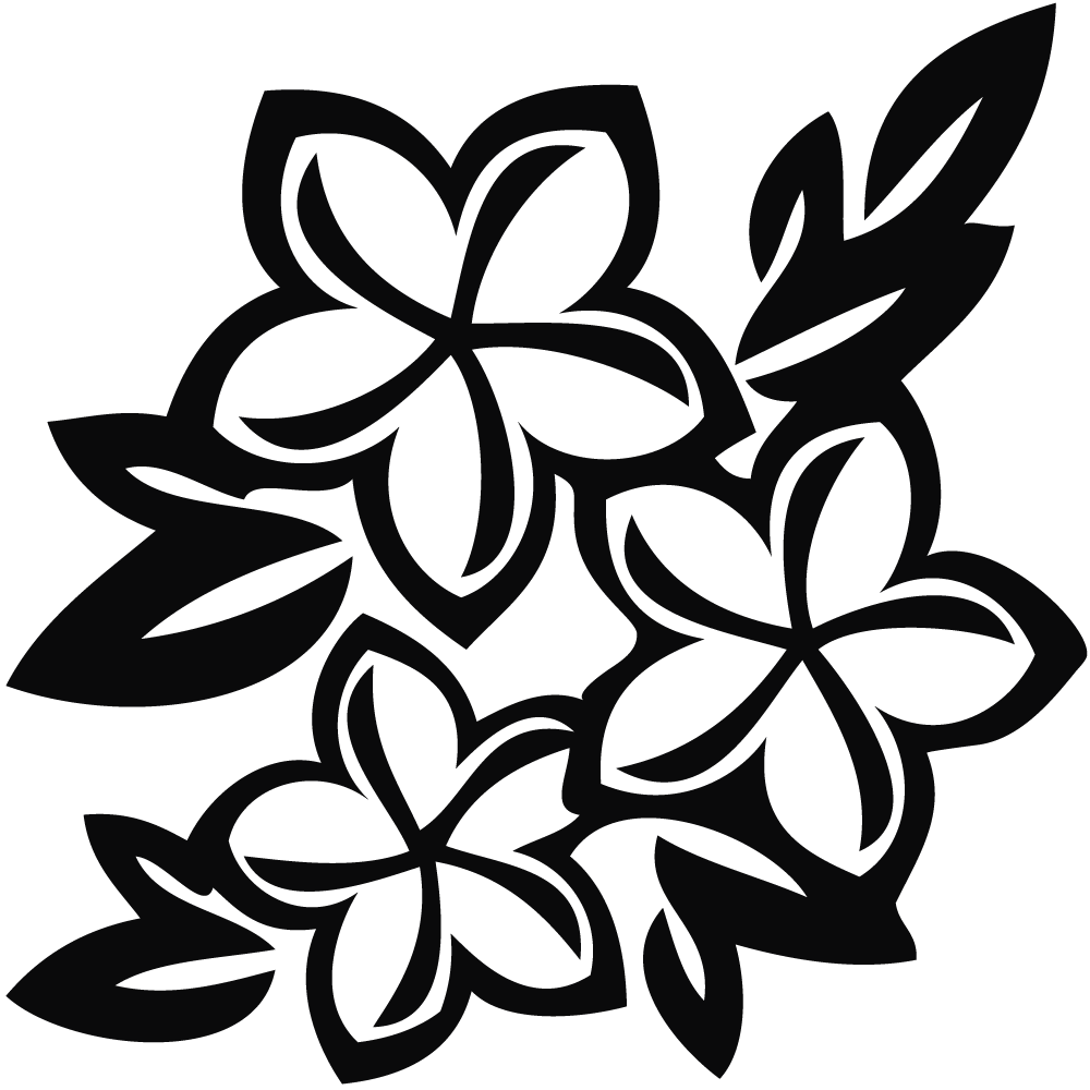 Free Hawaiian Flower Clipart Black And White - ClipArt Best