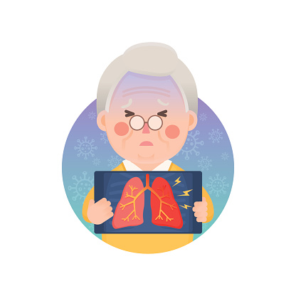 Cartoon Of A Pneumonia Of Lungs Clip Art, Vector Images ...