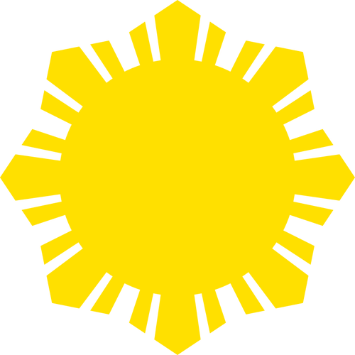 Phillippine flag sun symbol yellow silhouette vector clip art ...