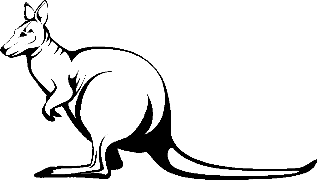 Black and white kangaroo clipart clipart image #5941