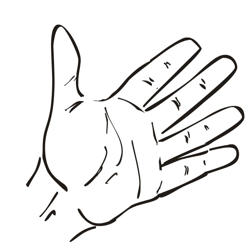 Two hands clipart black and white