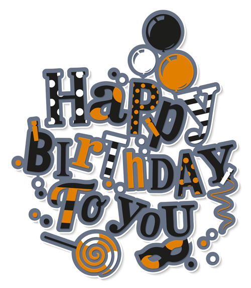 Happy birthday gold text design vector - Vector Font free download