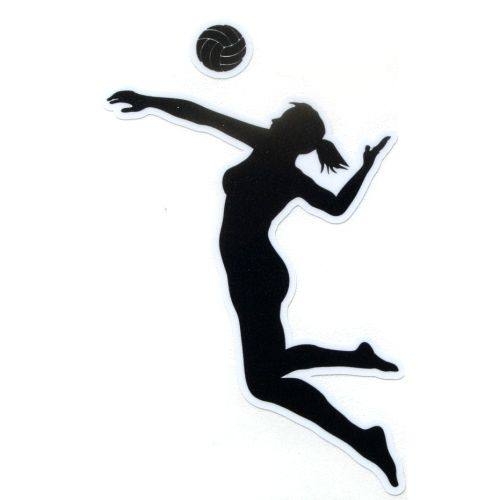 Girl Spiking Volleyball Clipart