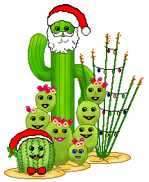 Christmas clip art of Christmas cactus santa and cactus family ...
