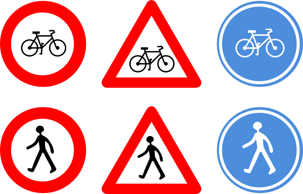 Bicycle Traffic Signs Clip Art - vector clip art ...