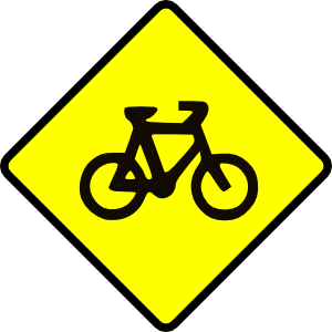 Caution Bike Road Sign Symbol Clip Art - vector clip ...