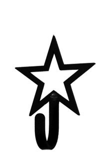 Wrought Iron Small Star Outline Decorative Wall Hook : star ...