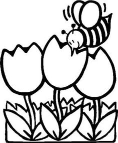 Bees, Love flowers and Coloring