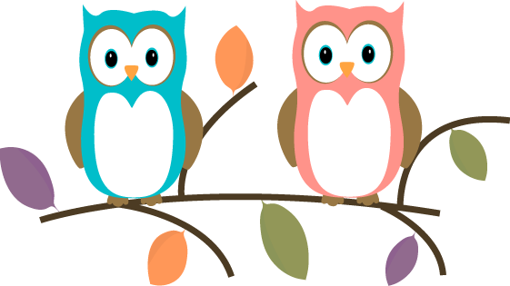 Owl on branch clipart