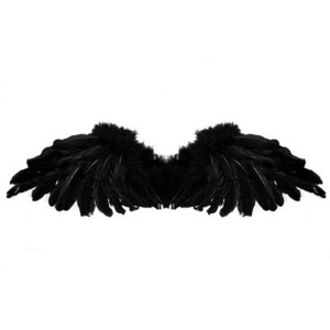 Black Feather Angel Wings Halo Halloween costume gothic cosp ...