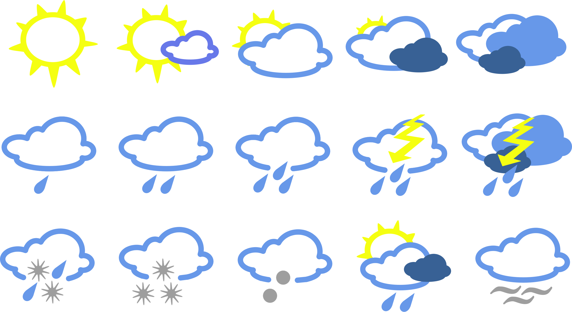 Weather clipart image cloudy with rain