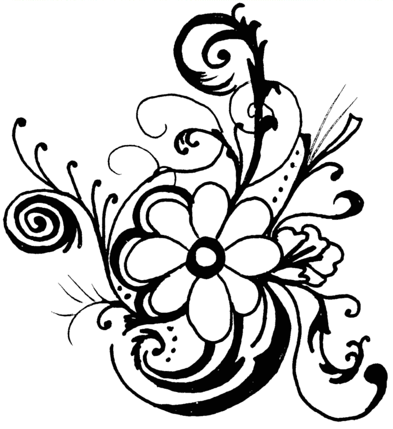 Line Drawing Of Flowers Clipart - Free to use Clip Art Resource