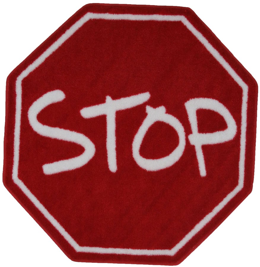 Fun Rugs Fun Time Shape Stop Sign Multi Kids 3'3" Round Rug (