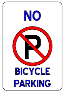 Bike Sign No Bicycle Parking