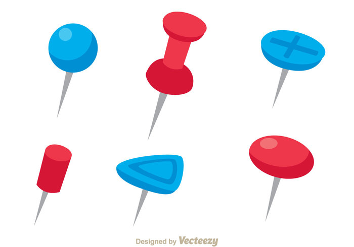 Red And Blue Push Pin Vectors - Download Free Vector Art, Stock ...