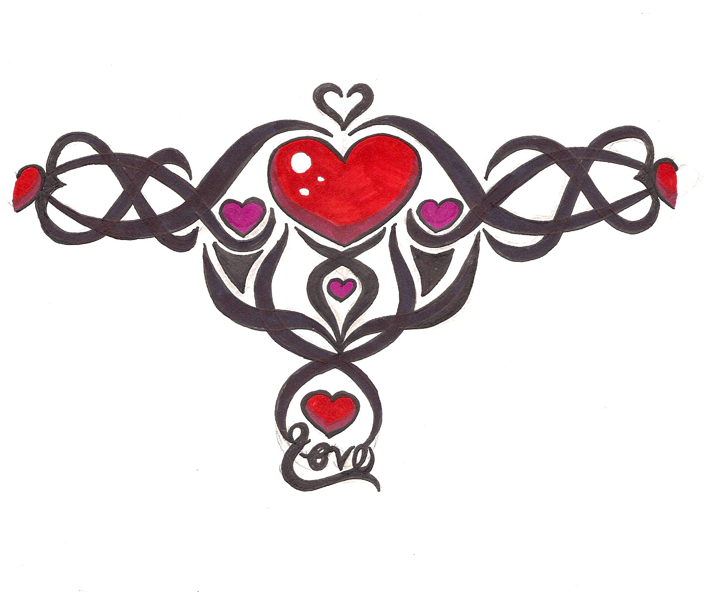 Tribal Hearts Tattoo Designs | Tattooshunt.com