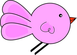 Bird Clipart Image - Fat Pink Bird