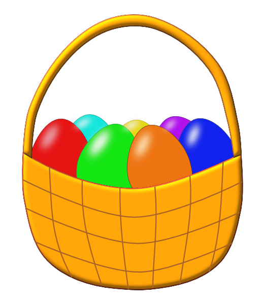 Easter Basket With Colored Eggs clip art - vector clip art online ...