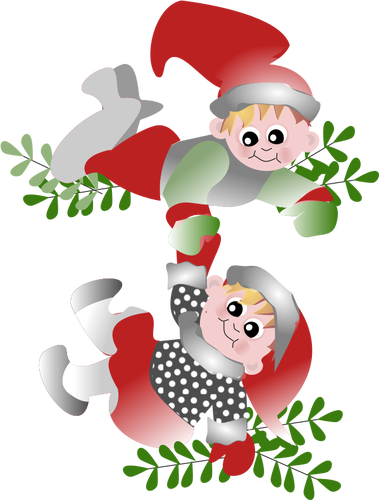 Danish Christmas elves vector clip art | Public domain vectors