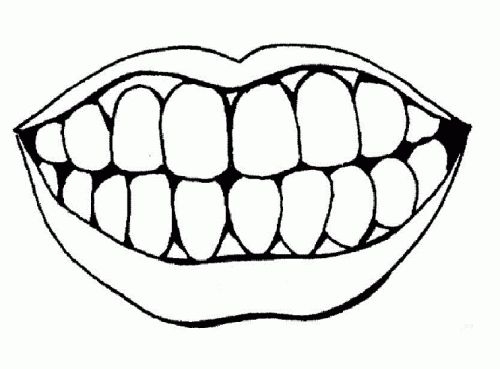 Lips no teeth black and white clipart