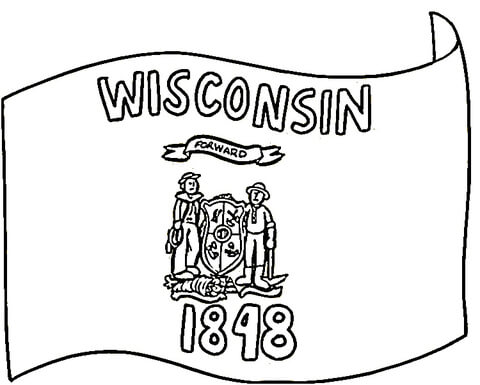 Wisconsin Flag Of 1848 coloring page | Free Printable Coloring Pages