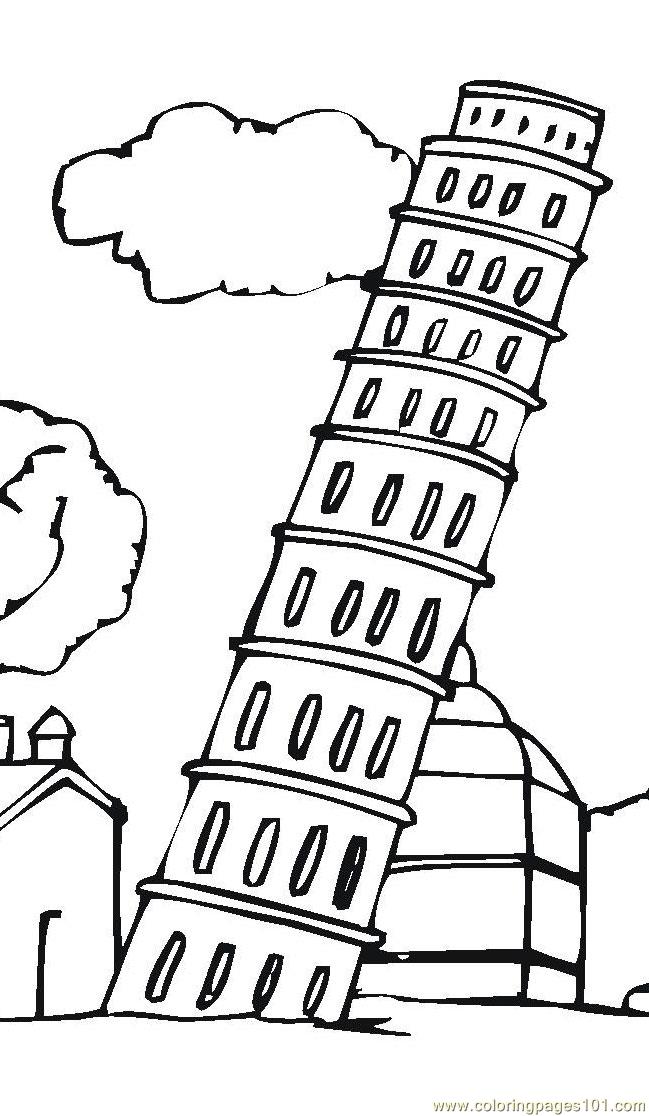 Leaning Tower Of Pisa Coloring Page - Google Twit