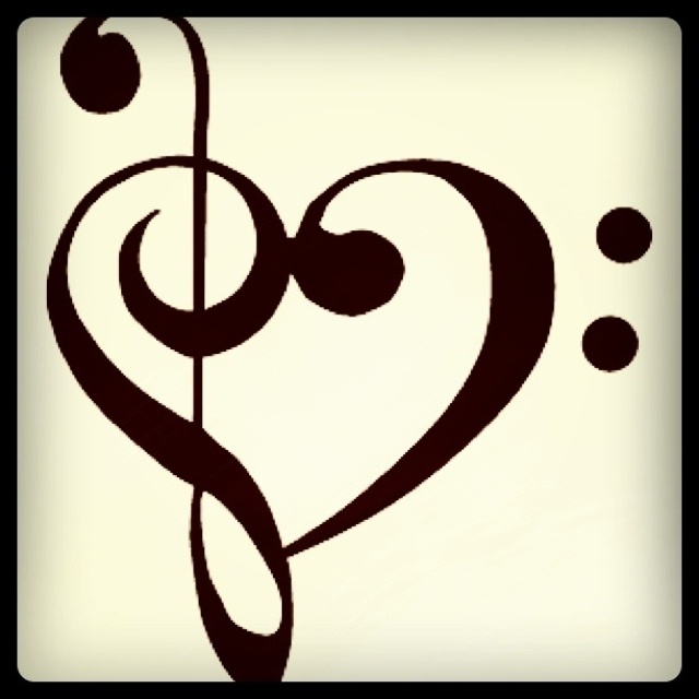 Treble Clef Bass Clef Heart Tattoo - ClipArt Best