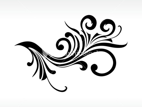 Black Creative Filigree Pattern Tattoo