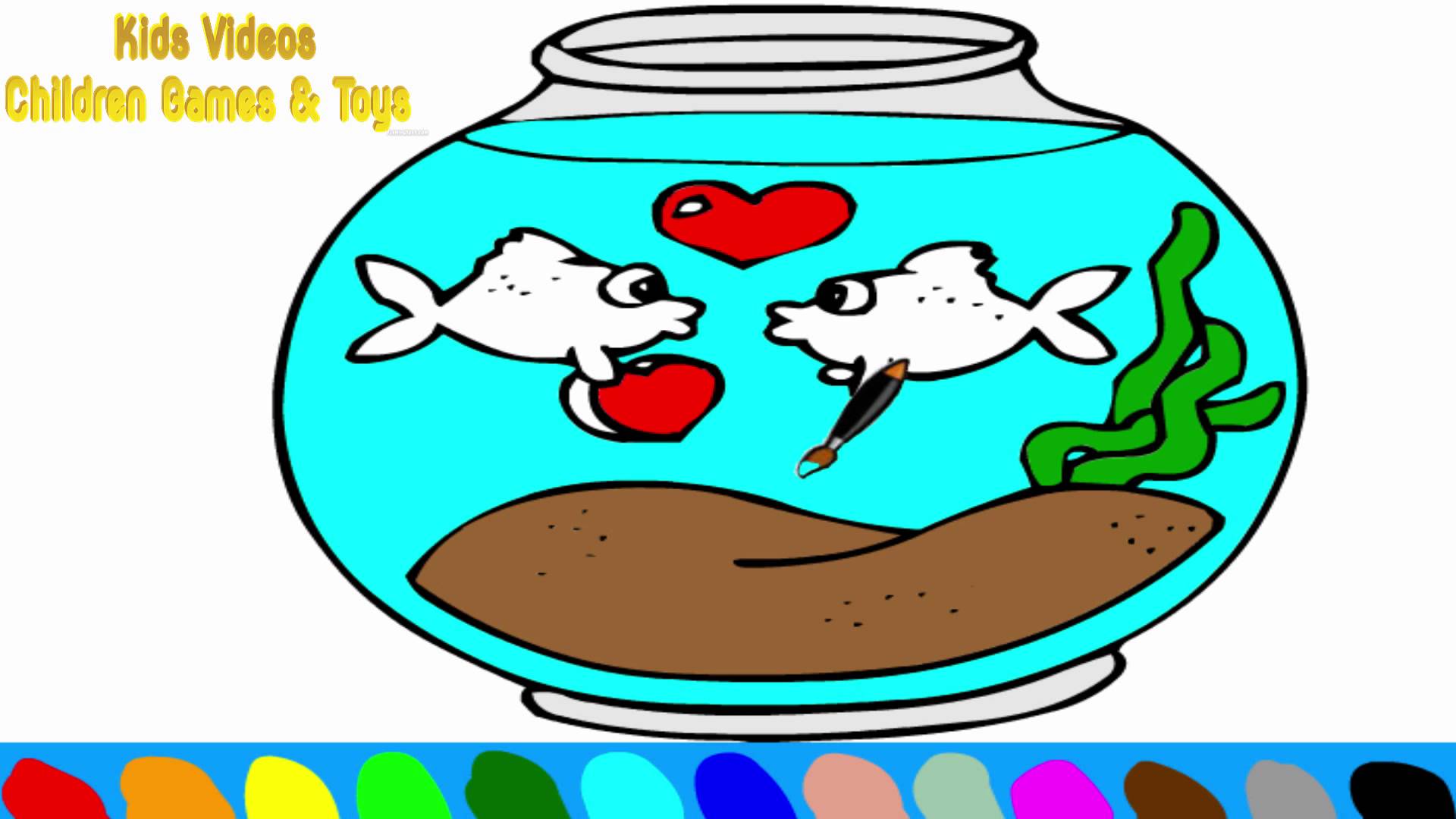 Fish Bowl Coloring Pages For Kids - Fish Bowl Coloring Pages HD ...