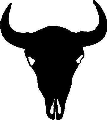 Animal Decals :: Bison Skull Decal / Sticker 02 -