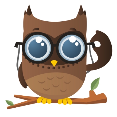 owl wearing glasses clipart