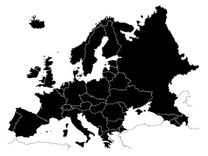 Europe map silhouette vector material | Free download Web