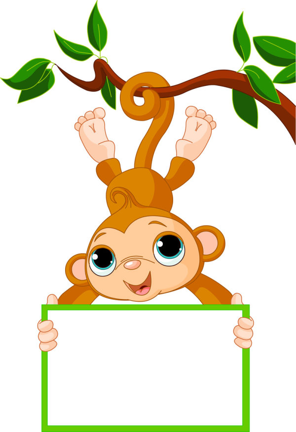 Cute cartoon Monkey vector 02 - Vector Animal free download