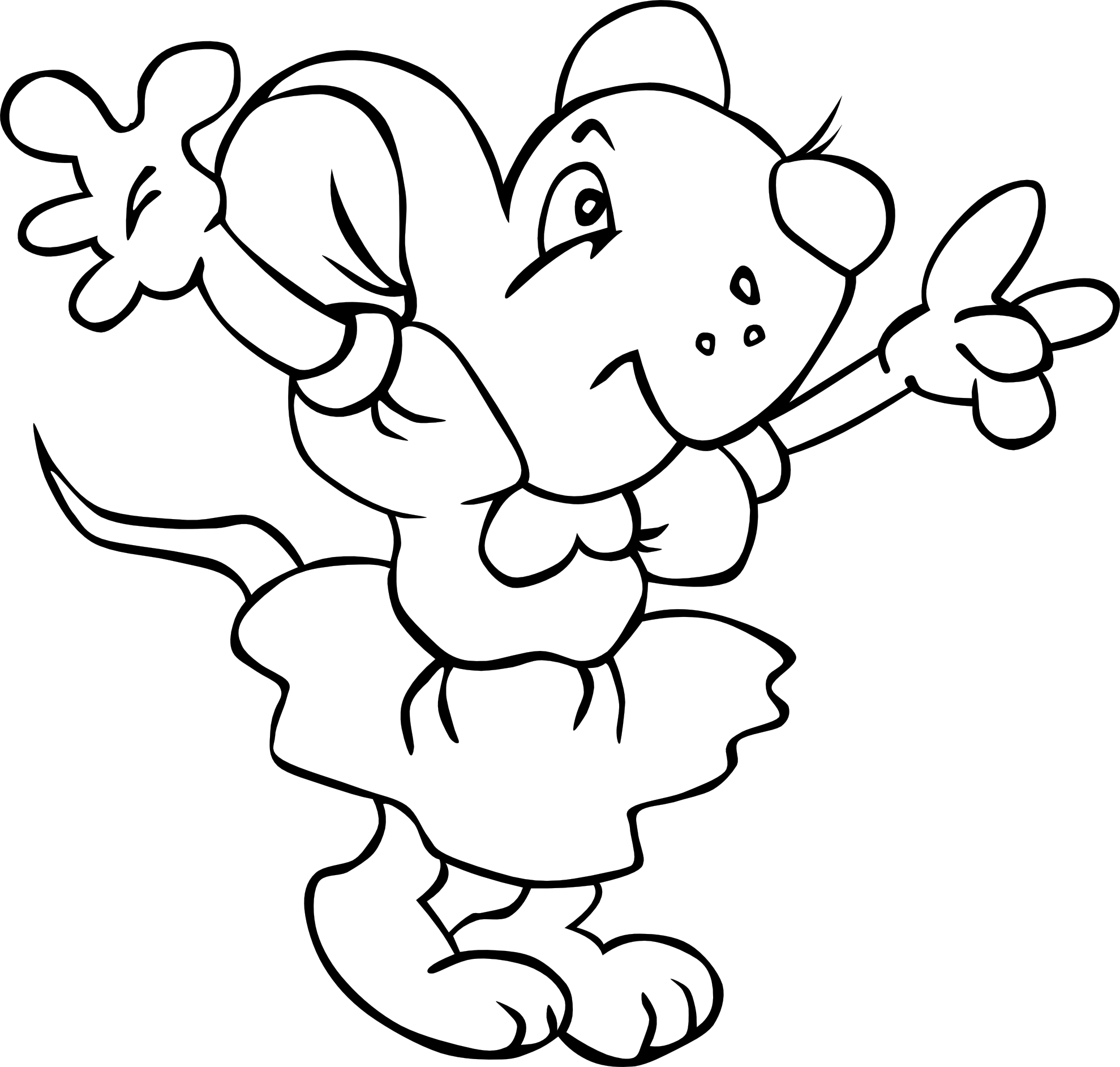 mouse cartoon 2 black white line art coloring book ...