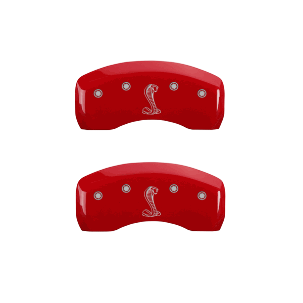 MGP Caliper Covers Cobra & Snake Logo Red Finish Silver Characters ...