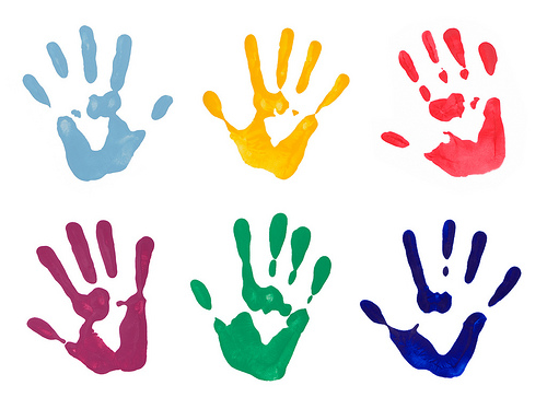 Colorful Hand Prints on White Â« ARTiculations