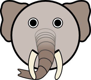 Elephant With Rounded Face clip art - vector clip art online ...