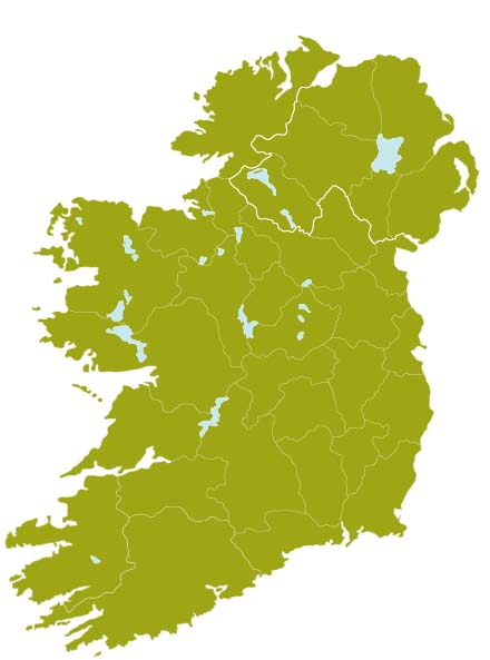 Ireland Map Counties Blank