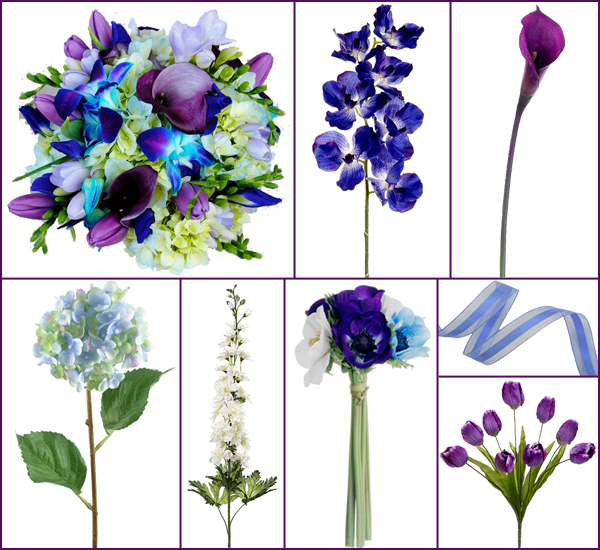 blue orchid wedding theme