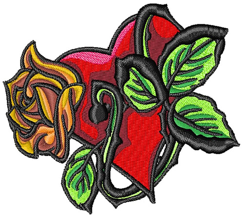 Plants Embroidery Design: Flower Heart Tattoo from Landmark ...