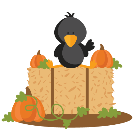 Crow on Hay Bale SVG scrapbook cut file cute clipart files for ...