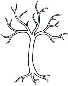 Tree with bare branches clipart