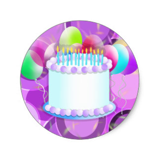 Happy Birthday In Purple Stickers | Zazzle