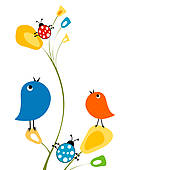 cute birds - clipart graphic - Free Clipart Images