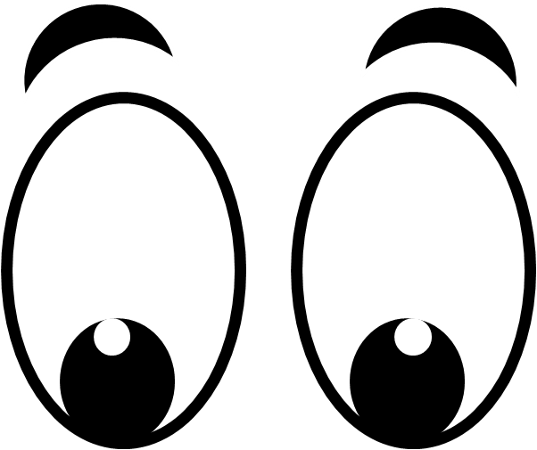 Cartoon eye clipart black and white