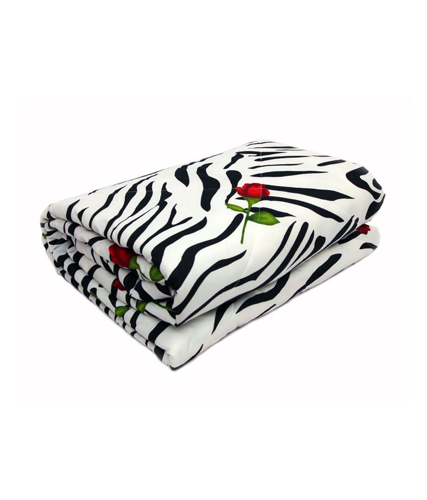 Renown Pretty Zebra Print Poly Cotton Single Bed Ac Blanket/ Dohar ...