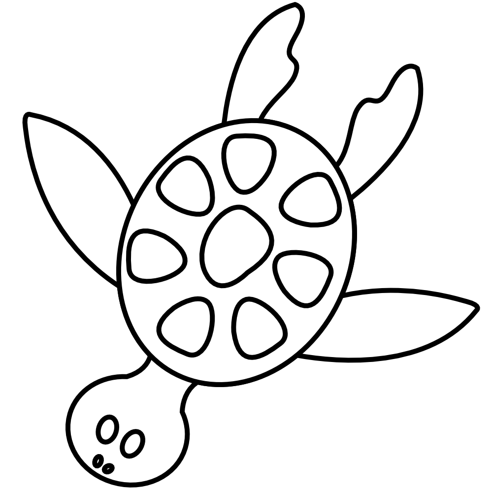 Scenery clipart turtle black and white