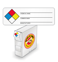 NFPA Mini Paper Hazard Labels with Chemical Name, SKU - LB-N507-P500